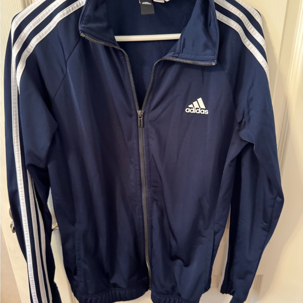 Adidas Men's Dark Blue Windbreaker Jacket